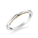 Artcarved Bridal Band No Stones Classic Lyric Diamond Wedding Band Cleo 18K White Gold Primary & 18K Yellow Gold