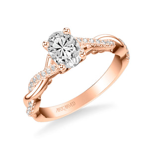 Artcarved Bridal Mounted with CZ Center Contemporary Lyric Engagement Ring Tilda 18K Rose Gold