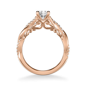 Artcarved Bridal Mounted with CZ Center Contemporary Lyric Engagement Ring Tilda 14K Rose Gold