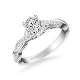Artcarved Bridal Semi-Mounted with Side Stones Contemporary Lyric Engagement Ring Tilda 14K White Gold