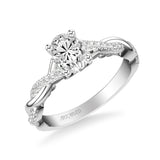 Artcarved Bridal Mounted with CZ Center Contemporary Lyric Engagement Ring Tilda 14K White Gold