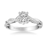 Artcarved Bridal Mounted with CZ Center Contemporary Lyric Engagement Ring Tilda 14K White Gold