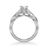 Artcarved Bridal Semi-Mounted with Side Stones Contemporary Lyric Engagement Ring Tilda 14K White Gold