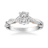 Artcarved Bridal Mounted with CZ Center Contemporary Lyric Engagement Ring Tilda 18K White Gold Primary & Rose Gold