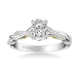 Artcarved Bridal Mounted with CZ Center Contemporary Lyric Engagement Ring Tilda 14K White Gold Primary & 14K Yellow Gold