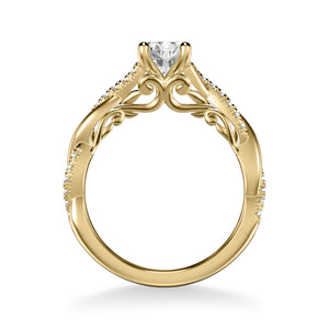 Artcarved Bridal Semi-Mounted with Side Stones Contemporary Lyric Engagement Ring Tilda 14K Yellow Gold