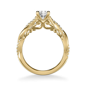 Artcarved Bridal Mounted with CZ Center Contemporary Lyric Engagement Ring Tilda 14K Yellow Gold