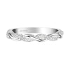 Artcarved Bridal Mounted with Side Stones Contemporary Lyric Diamond Wedding Band Tilda 14K White Gold