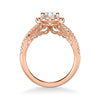 Artcarved Bridal Semi-Mounted with Side Stones Contemporary Lyric Halo Engagement Ring Vonda 18K Rose Gold