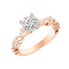 Artcarved Bridal Mounted with CZ Center Contemporary Lyric Engagement Ring 14K Rose Gold