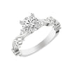 Artcarved Bridal Mounted with CZ Center Contemporary Lyric Engagement Ring 14K White Gold