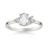 Artcarved Bridal Mounted Mined Live Center Contemporary Diamond Engagement Ring 14K White Gold