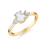 Artcarved Bridal Mounted Mined Live Center Contemporary Diamond Engagement Ring 14K Yellow Gold