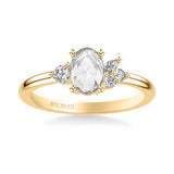 Artcarved Bridal Mounted Mined Live Center Contemporary Diamond Engagement Ring 14K Yellow Gold