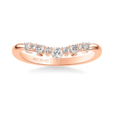 Artcarved Bridal Mounted with Side Stones Contemporary Diamond Wedding Band 14K Rose Gold