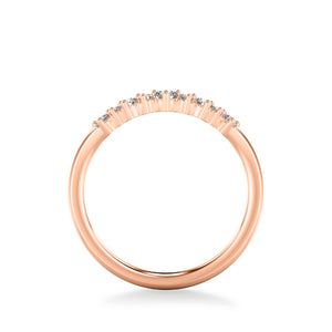 Artcarved Bridal Mounted with Side Stones Contemporary Diamond Wedding Band 14K Rose Gold