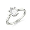 Artcarved Bridal Mounted Mined Live Center Contemporary Diamond Engagement Ring 14K White Gold