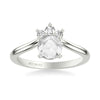 Artcarved Bridal Mounted Mined Live Center Contemporary Diamond Engagement Ring 14K White Gold