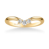 Artcarved Bridal Mounted with Side Stones Contemporary Diamond Wedding Band 18K Yellow Gold