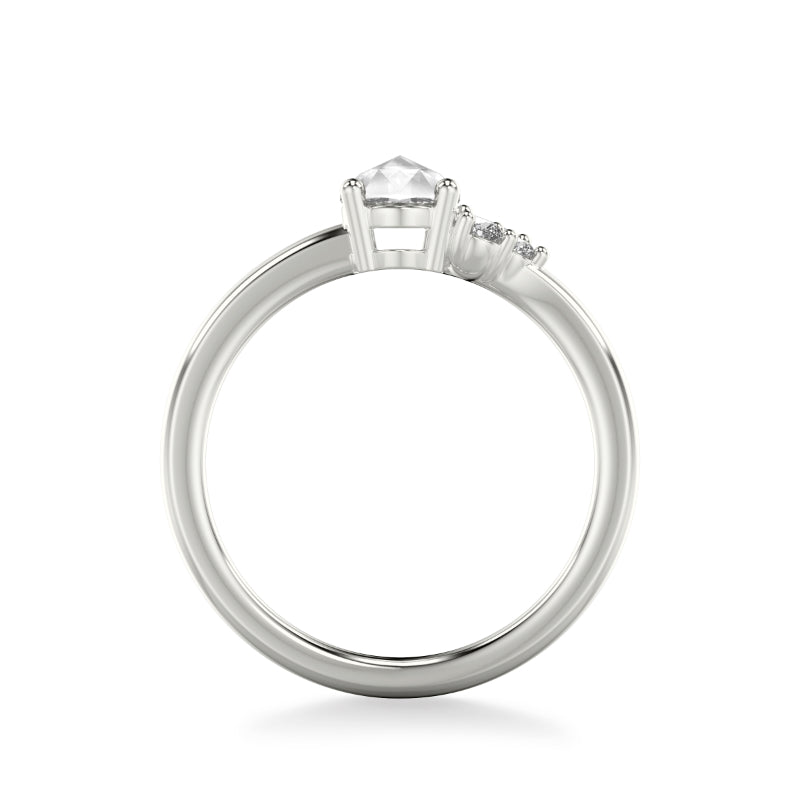 Artcarved Bridal Mounted Mined Live Center Contemporary Diamond Engagement Ring 14K White Gold
