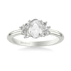 Artcarved Bridal Mounted Mined Live Center Contemporary Diamond Engagement Ring 14K White Gold