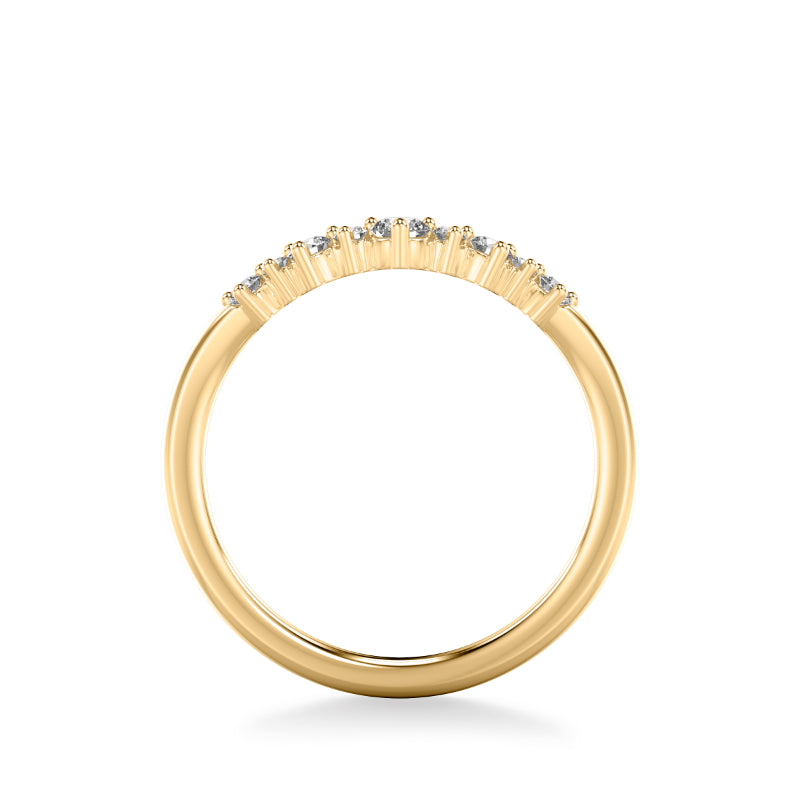 Artcarved Bridal Mounted with Side Stones Contemporary Diamond Wedding Band 14K Yellow Gold