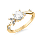 Artcarved Bridal Mounted Mined Live Center Contemporary Diamond Engagement Ring 14K Yellow Gold