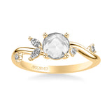 Artcarved Bridal Mounted Mined Live Center Contemporary Diamond Engagement Ring 14K Yellow Gold