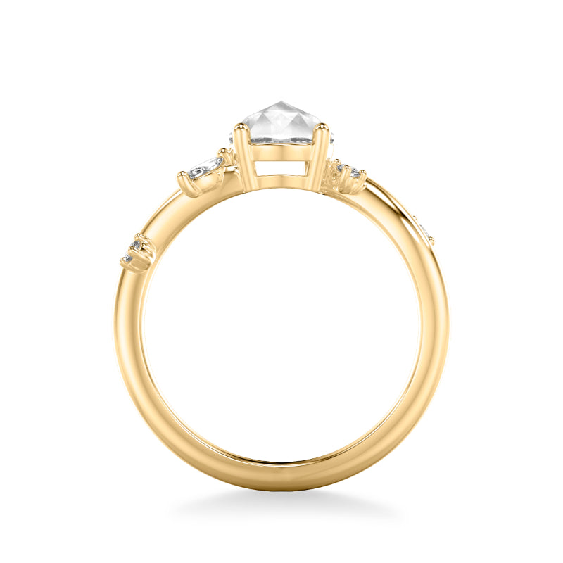 Artcarved Bridal Mounted Mined Live Center Contemporary Diamond Engagement Ring 14K Yellow Gold