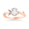 Artcarved Bridal Mounted Mined Live Center Contemporary Diamond Engagement Ring 14K Rose Gold