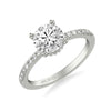 Artcarved Bridal Mounted with CZ Center Classic Engagement Ring 18K White Gold