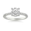 Artcarved Bridal Semi-Mounted with Side Stones Classic Engagement Ring 18K White Gold