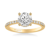 Artcarved Bridal Mounted with CZ Center Classic Engagement Ring 18K Yellow Gold