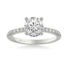 Artcarved Bridal Mounted with CZ Center Classic Engagement Ring 18K White Gold & Blue Sapphire