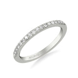 Artcarved Bridal Mounted with Side Stones Classic Diamond Wedding Band 14K White Gold