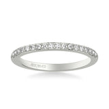Artcarved Bridal Mounted with Side Stones Classic Diamond Wedding Band 18K White Gold