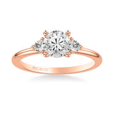 Artcarved Bridal Mounted with CZ Center Classic Engagement Ring 14K Rose Gold