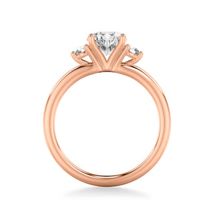 Artcarved Bridal Mounted with CZ Center Classic Engagement Ring 14K Rose Gold