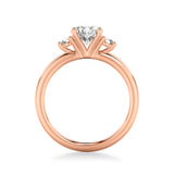Artcarved Bridal Semi-Mounted with Side Stones Classic Engagement Ring 14K Rose Gold