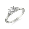 Artcarved Bridal Semi-Mounted with Side Stones Classic Engagement Ring 14K White Gold