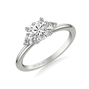 Artcarved Bridal Mounted with CZ Center Classic Engagement Ring 14K White Gold