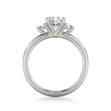 Artcarved Bridal Semi-Mounted with Side Stones Classic Engagement Ring 14K White Gold