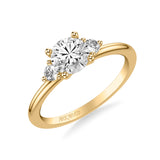 Artcarved Bridal Mounted with CZ Center Classic Engagement Ring 18K Yellow Gold