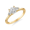 Artcarved Bridal Semi-Mounted with Side Stones Classic Engagement Ring 18K Yellow Gold