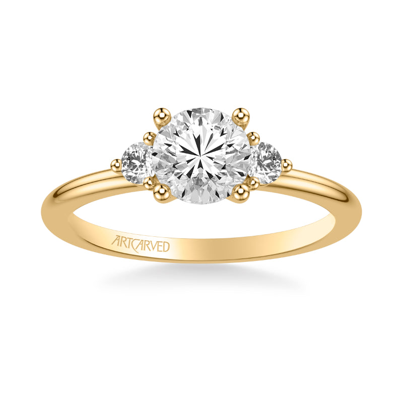 Artcarved Bridal Mounted with CZ Center Classic Engagement Ring 14K Yellow Gold