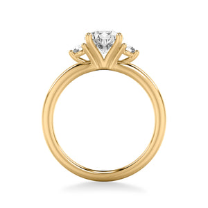 Artcarved Bridal Semi-Mounted with Side Stones Classic Engagement Ring 14K Yellow Gold