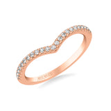 Artcarved Bridal Mounted with Side Stones Classic Diamond Wedding Band 18K Rose Gold