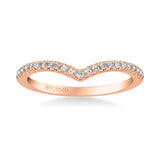 Artcarved Bridal Mounted with Side Stones Classic Diamond Wedding Band 18K Rose Gold