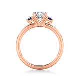 Artcarved Bridal Semi-Mounted with Side Stones Classic Engagement Ring 14K Rose Gold & Blue Sapphire