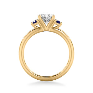 Artcarved Bridal Mounted with CZ Center Classic Engagement Ring 18K Yellow Gold & Blue Sapphire